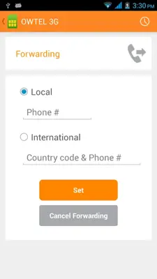 OWTEL 3G android App screenshot 1
