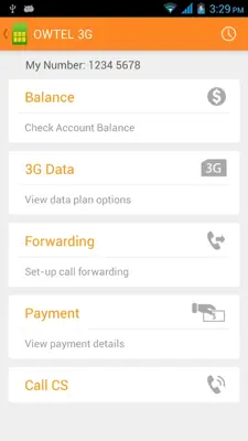 OWTEL 3G android App screenshot 3